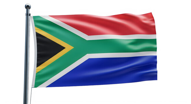 South african flag waving celebrating national pride and flag day symbolism