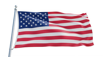 Fototapeta premium American flag waving celebrating flag day and patriotic pride isolated on transparent background