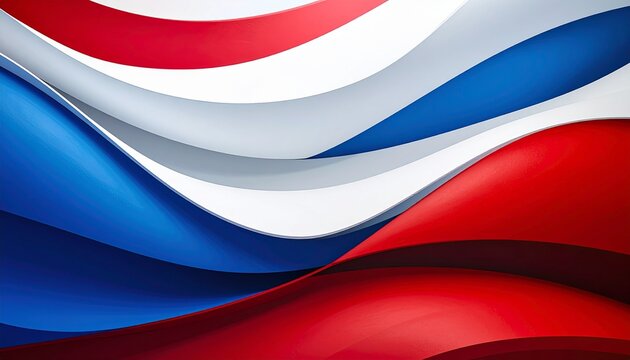 Patriotic gradient background illustration with smooth blend of red white blue tones