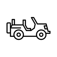 Fototapeta premium Military Jeep Line Icon