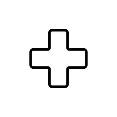Fototapeta premium Medical Cross Line Icon, Healthcare Symbol Minimal Vector