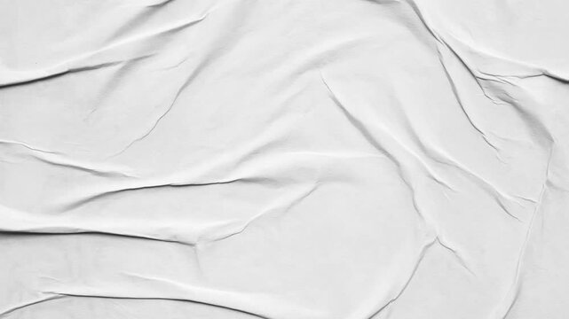 White Crumpled Glued Paper Texture Background for Poster Mockup