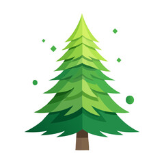Obraz premium Detailed spruce tree for mountain landscape and coniferous forest environment design in clean flat cartoon vector illustration style for apps and games