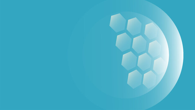 Glass transparent protection sphere shield. Sphere shield with hexagon pattern on blue background.