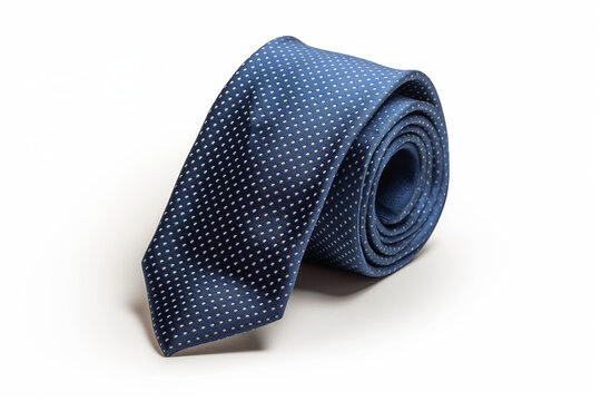 Blue Patterned Tie Rolled Minimal Fashion Product Shot
