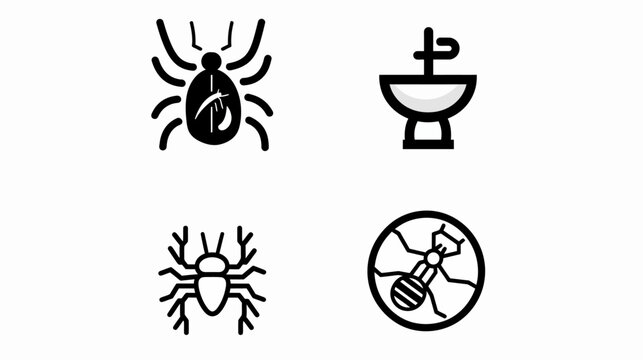 Collection of black vector icon illustrations on a white background