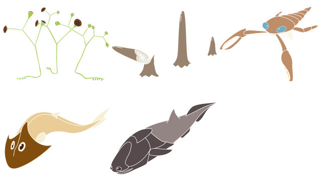 シルル紀生物の素材セット