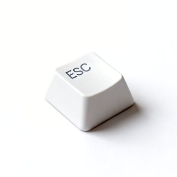 White ESC Key on Isolated Background