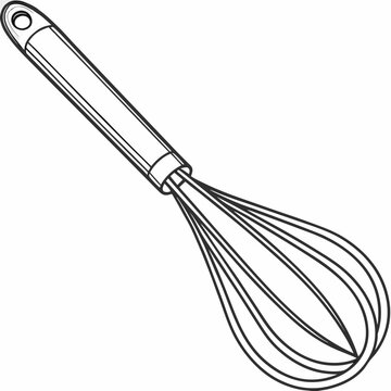 Hand drawn style kitchen whisk illustration for culinary and baking designs
