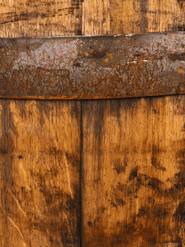 Rustic Oak Barrel, close up
