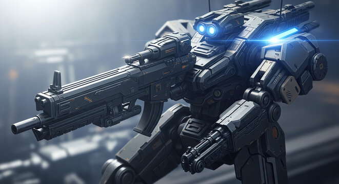 Robotic weapon system with futuristic design