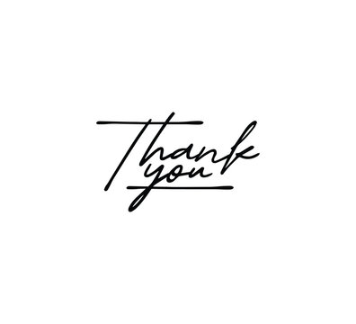 Thank You Handwritten Script Signature Typography Vector Minimal Elegant Design