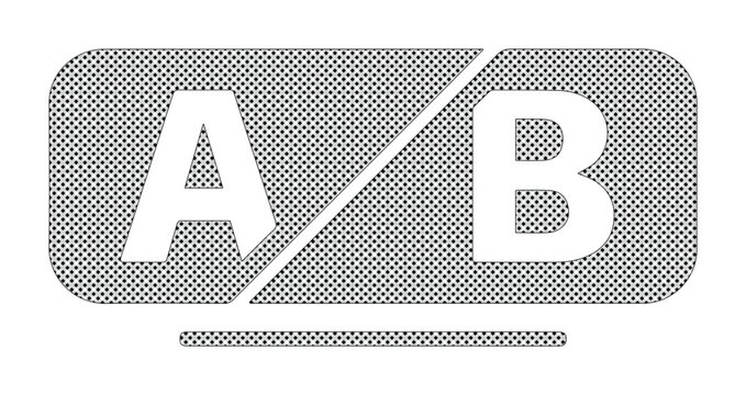A/B testing vector icon, split test symbol, comparison experiment graphic, marketing optimization element, user experience design asset
