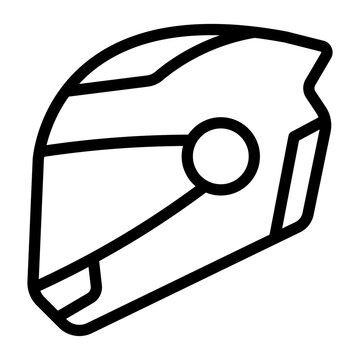helmet outline icon. head protection. safety gear. road racing.
