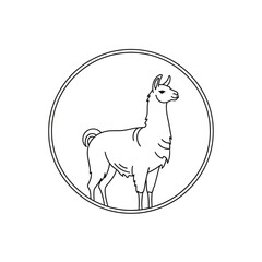 Fototapeta premium Minimalist Llama Icon Vector Art - Cute Animal Emblem