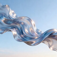 Obraz premium Abstract flowing liquid silver silk fabric texture