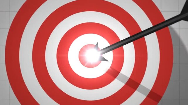 Arrows hitting targets, symbolizing goals, success and achievement in a business setting
