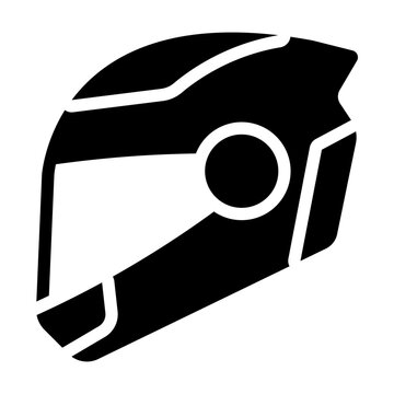 helmet glyph icon. head protection. safety gear. road racing.