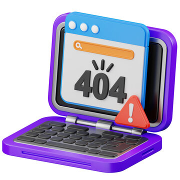3D 404 Error Page on Laptop