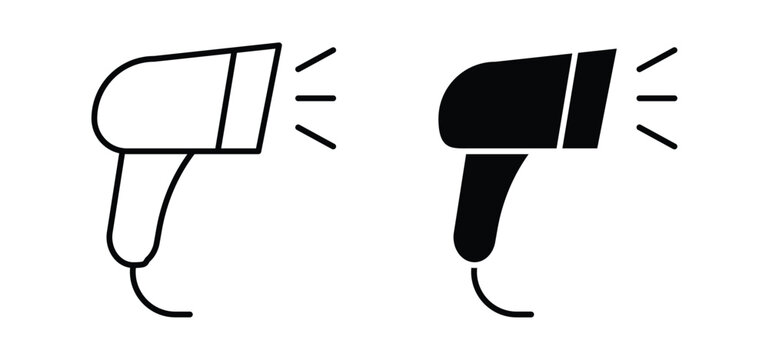 Barcode scanner icon editable stroke outline vectors. EPS10