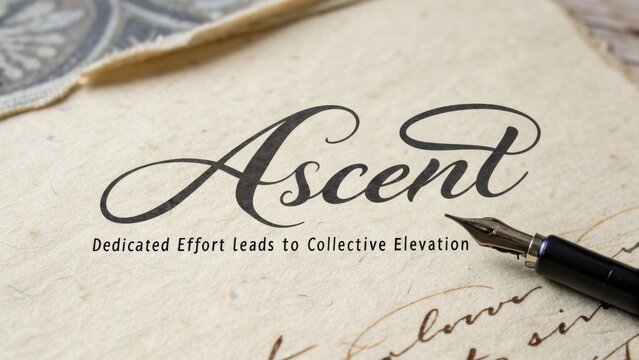 Elegant Calligraphy Pen and Inspirational Quote on Vintage Paper