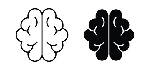 Brain icon editable stroke outline vectors. EPS10 © tara