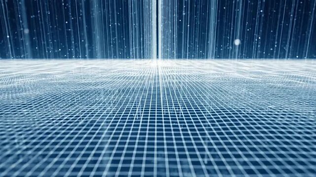 Abstract digital grid with lines and dots in a futuristic, modern and technological design