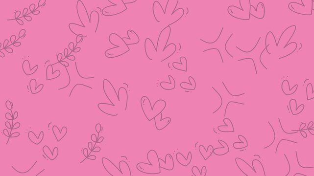 Playful pink pattern doodles video montage.