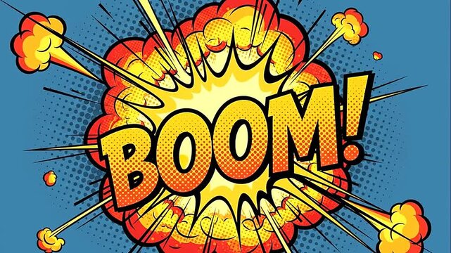 Vibrant comic book explosion effect.