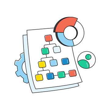 Conceptual doodle design icon of business hierarchy