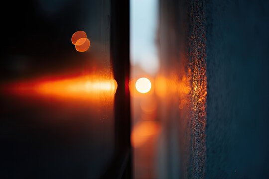A blurred, abstract image captures the interplay of light and shadow against a textured wall, evoking a sense of urban mystery and quiet contemplation.
