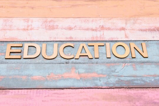 education write on rustical background 