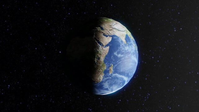 planet earth globe world animation concept of global continent 3d space presentation background 4K
