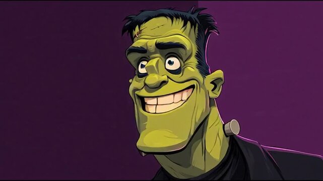 A spooky vintage cartoon vector illustration of an evil bearded zombie character head with a terrifying horror expression for a Halloween monster art design