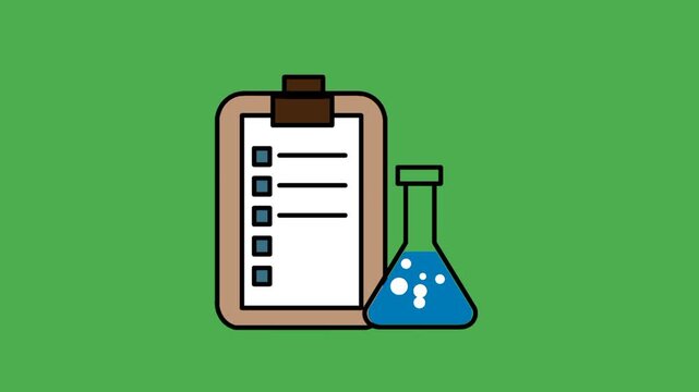 Lab test result concept with document report and test tube symbol for medical analysis and diagnosis