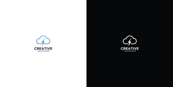 smart cloud modern technology design logo