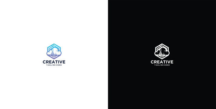 smart cloud modern technology design logo