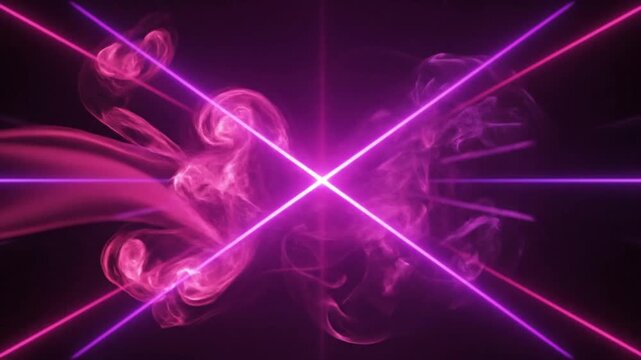 Vibrant purple laser light beams.