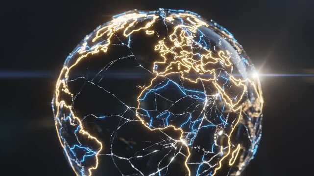 Glowing network on dark surface for commercial backgrounds, digital design, and advertising