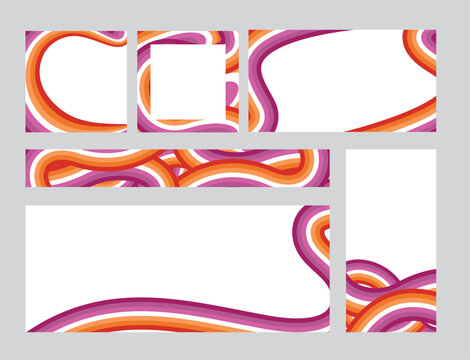 Lesbian Flag Ribbon Freeform web social media templates various sizes