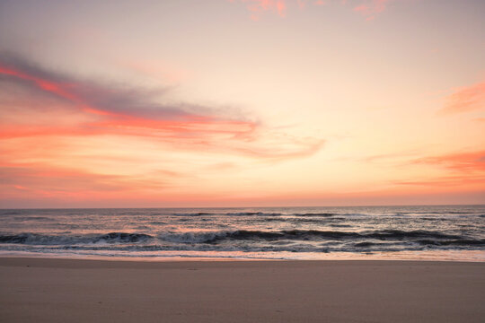 Gorgeous pink sunrise Atlantic Ocean Cape Hatteras National Seas