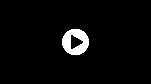 Play Button Icon animation. Video and audio music play button animation. 4k video.