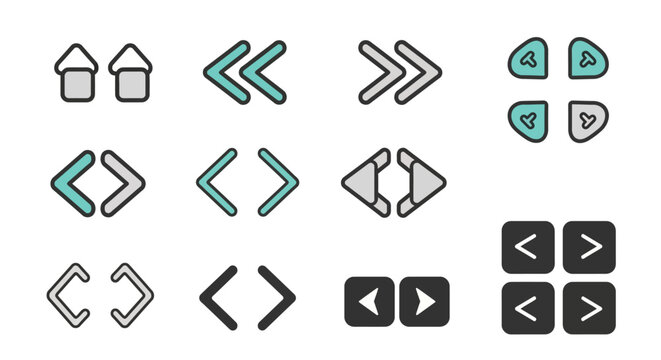 Collection of various web navigation icons.