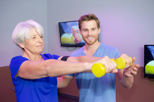 senior woman exercise in fitness center