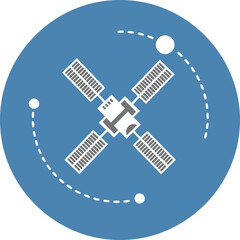 Satellite Orbit Communication Icon Vector Global Network Technology Data Connection Space © Neostocker