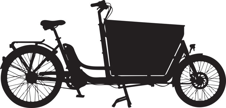 Fishing boat, industrial vessel, silhouette icon, black and white graphic