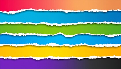 Fototapeta premium Vibrant colored paper layers with jagged edges