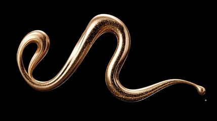 Obraz premium Abstract Golden Liquid Dripping with Rich Lustrous Texture on Black Background