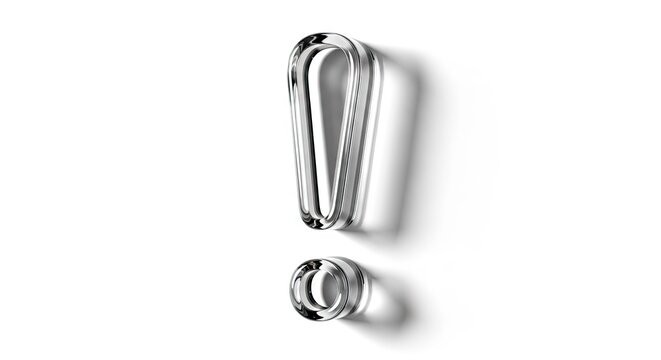 Transparent exclamation mark on white background showing a symbol concept