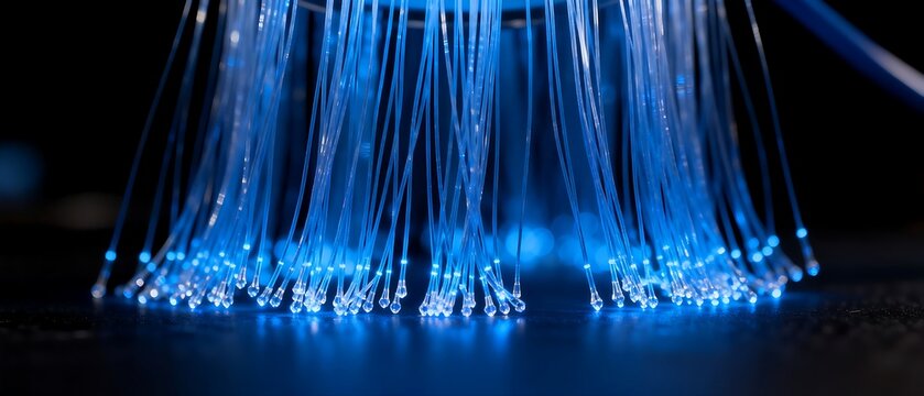 Fiber Optic Cables with Blue Light Emission